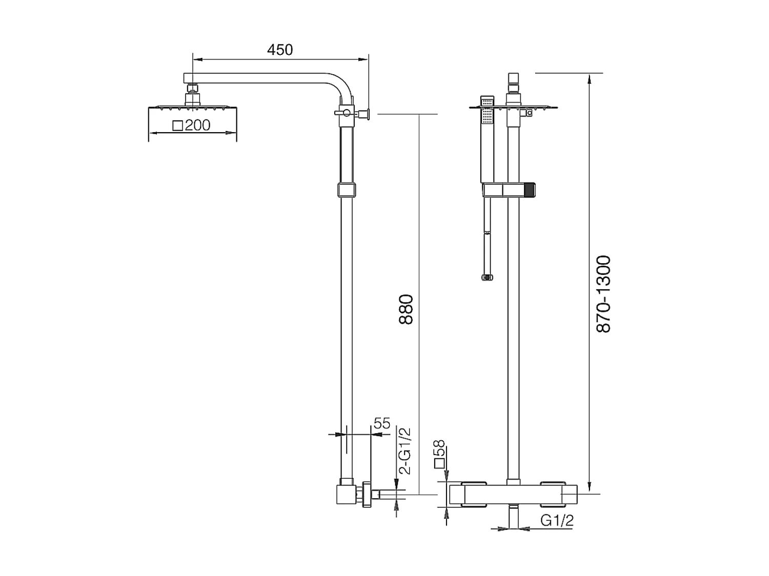 Colonne de Douche avec Mitigeur Thermostatique or brossé anti-calcaire - Design Moderne - VIGO IMEX