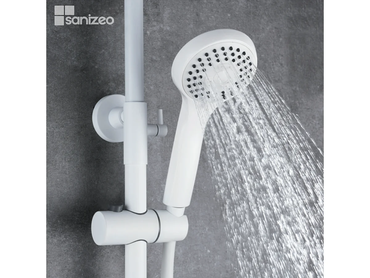 Colonne de Douche avec Mitigeur Thermostatique blanc mat anti-calcaire - Design Moderne - KENT IMEX