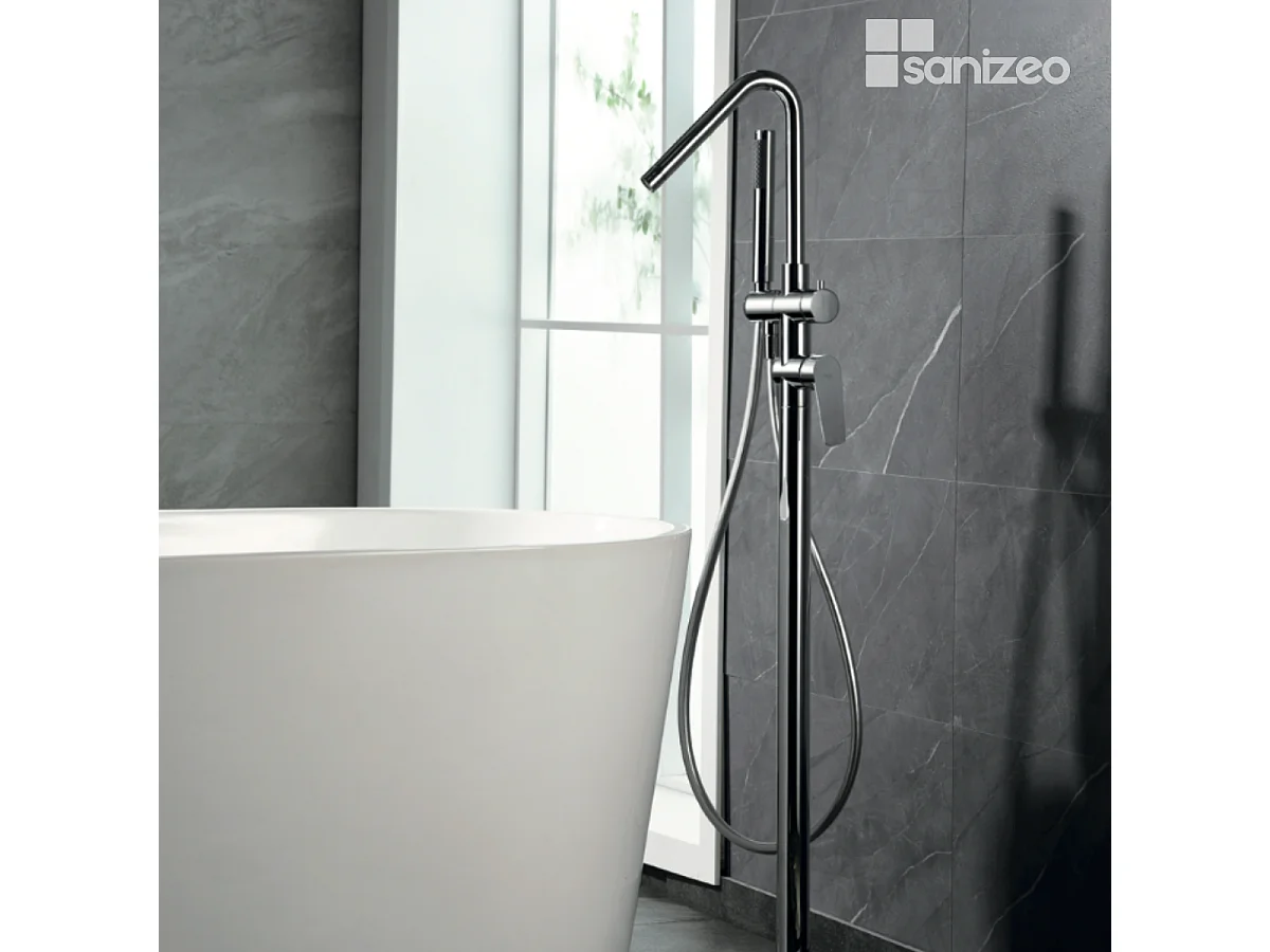 Robinet Mitigeur de Baignoire anti-calcaire sur pied Chrome BELGICA BBEZ044