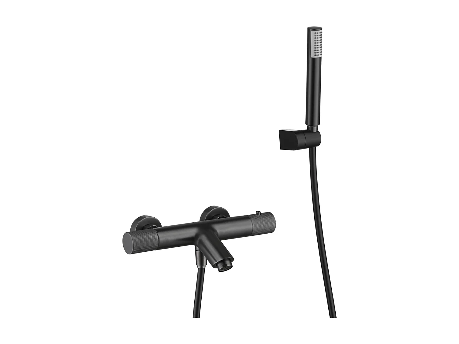 Ensemble Bain/Douche Anti-Calcaire Thermostatique Noir Mat LINE BTD038-4NG