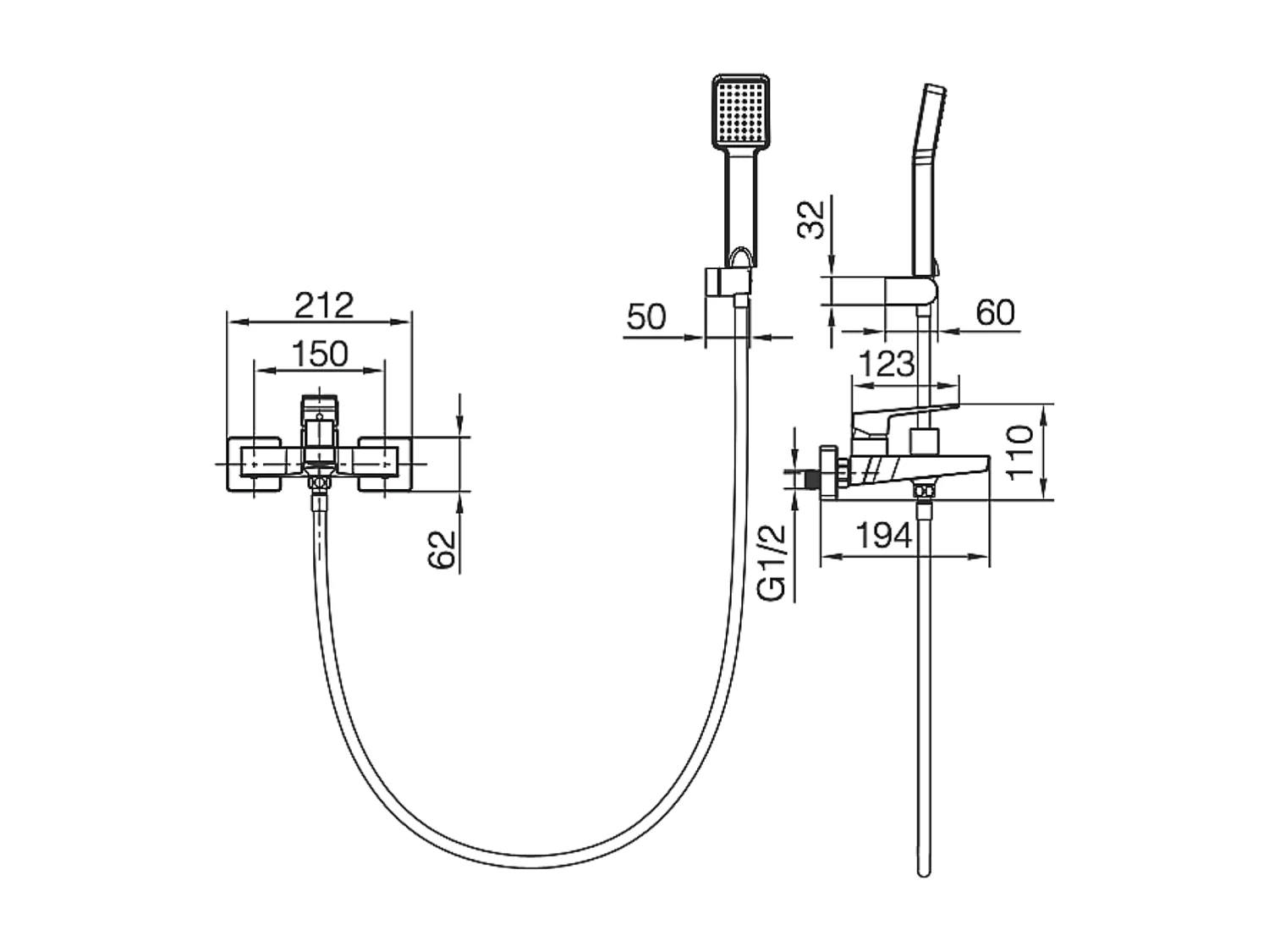 Ensemble Bain/Douche Thermostatique Anti-Calcaire Chrome MONZA BTM039-4