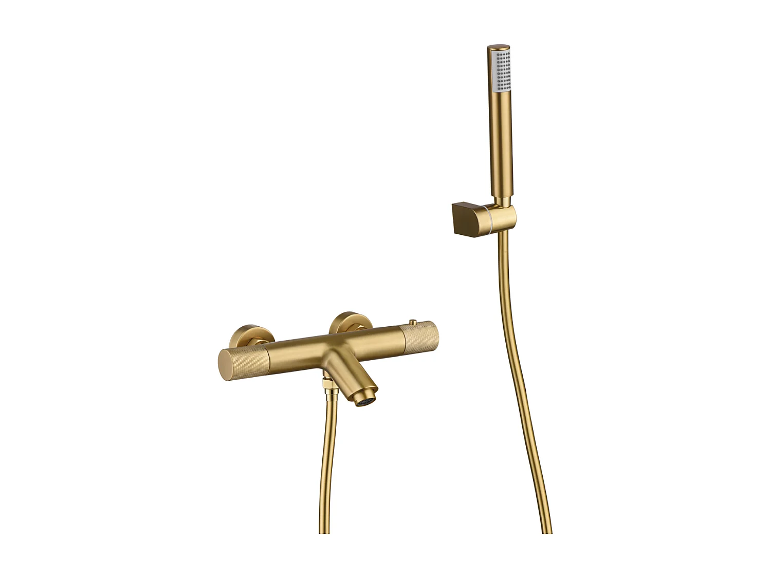 Ensemble Bain/Douche Anti-Calcaire Thermostatique Or Brossé LINE BTD038-4OC