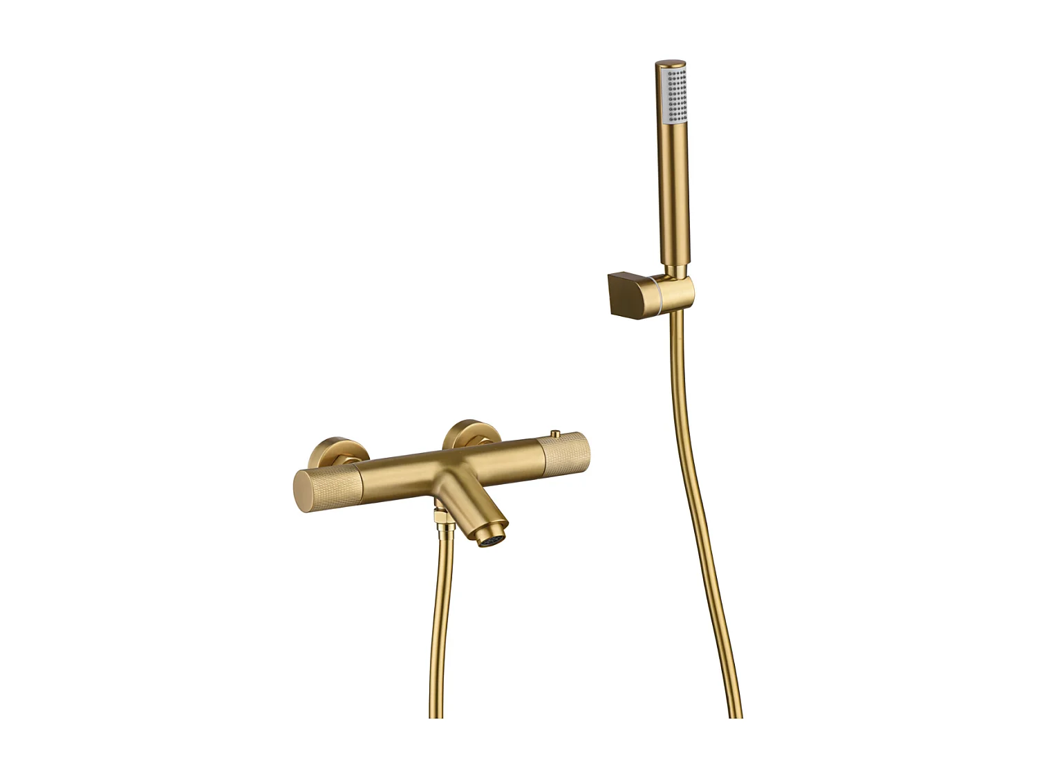 Ensemble Bain/Douche Anti-Calcaire Thermostatique Or Brossé LINE BTD038-4OC