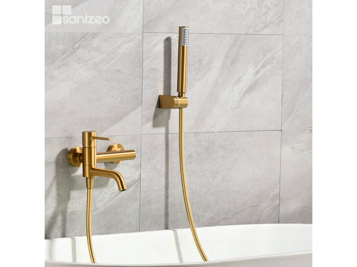 Ensemble Bain/Douche Anti-Calcaire Or Brossé MONZA BDM039-4OC