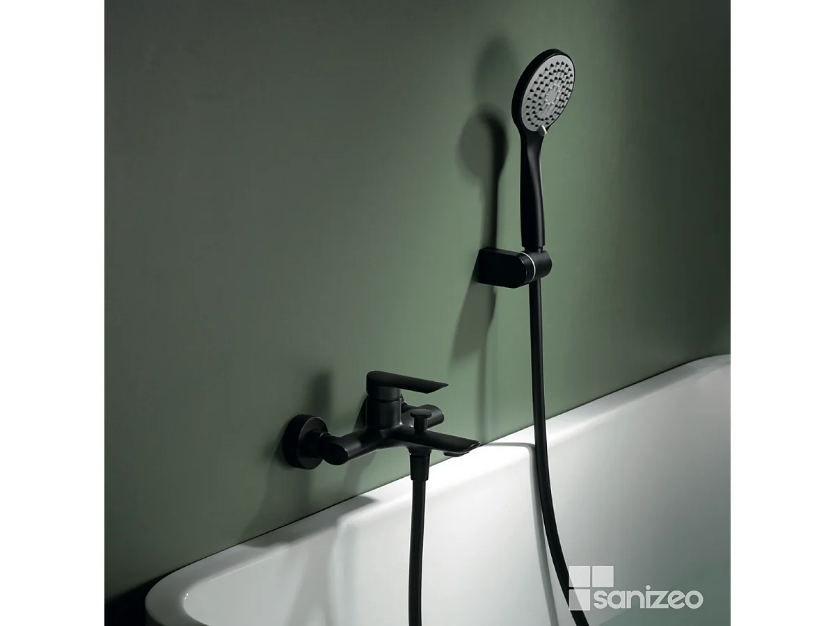 Ensemble Bain/Douche Anti-Calcaire Noir Mat URAL BDG040-4NG