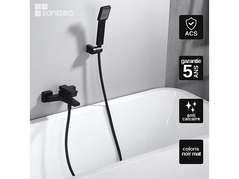 Ensemble Bain/Douche Anti-Calcaire Noir Mat ART BDAR025-4NG