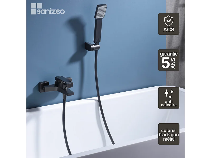 Ensemble Bain/Douche Anti-Calcaire Black Gun Métal ART BDAR025-4BGM