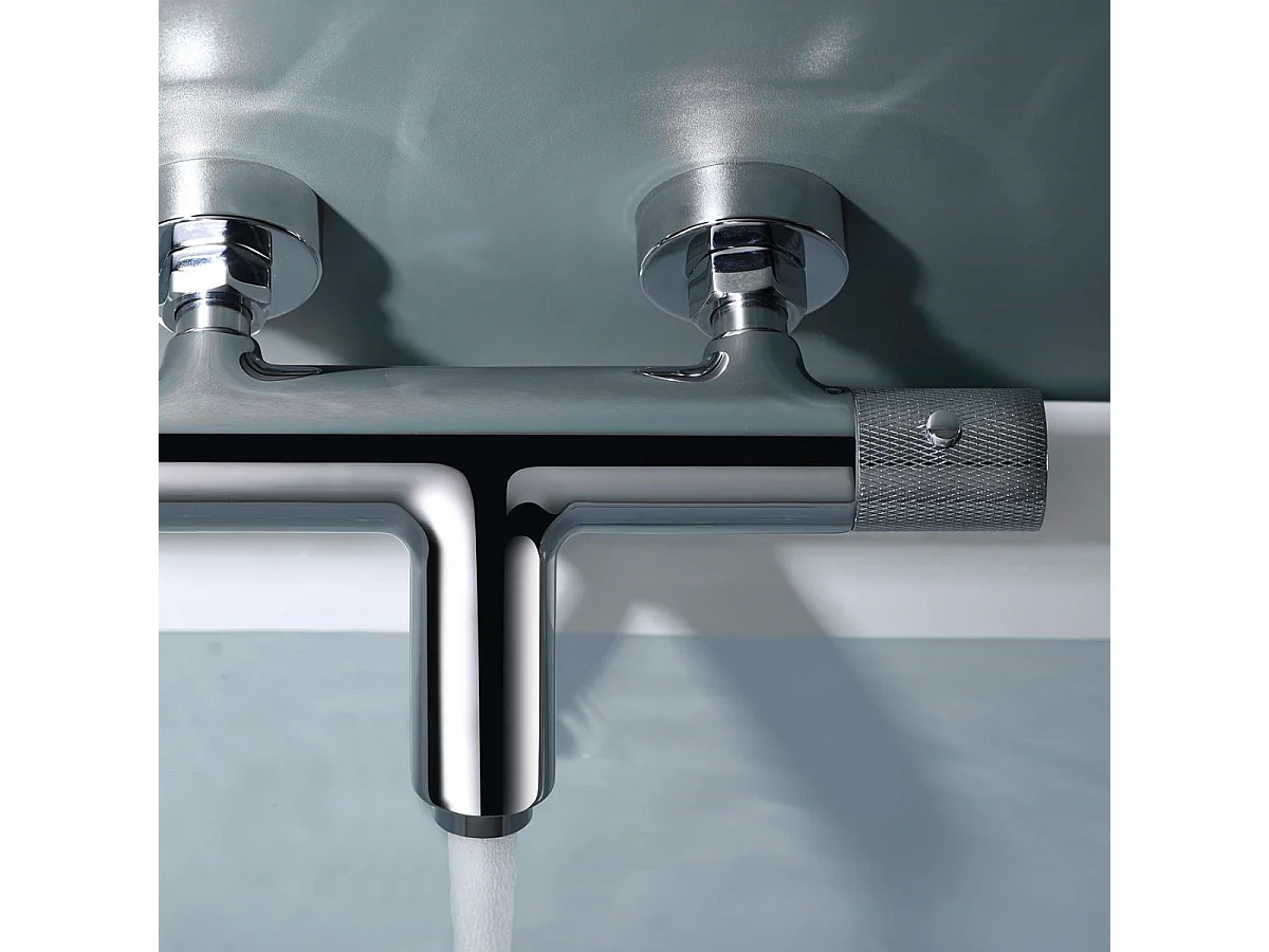 Ensemble Bain/Douche Anti-Calcaire Thermostatique Chrome LINE BTD038-4