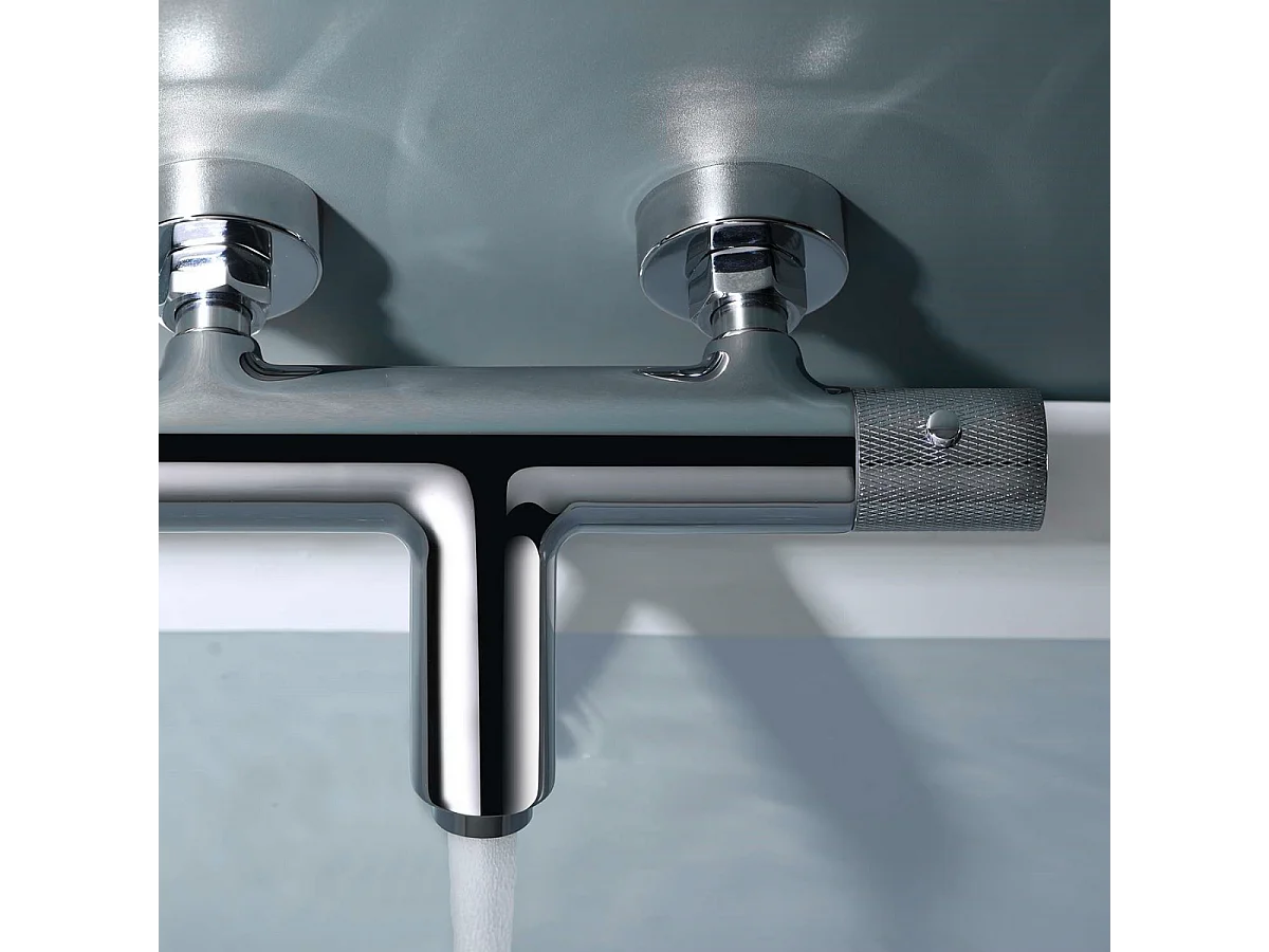 Ensemble Bain/Douche Anti-Calcaire Thermostatique Chrome LINE BTD038-4