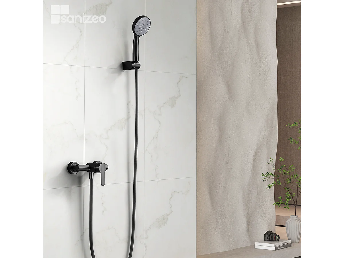 Ensemble Bain/Douche Anti-Calcaire Noir Mat ROMA BDR001-4NG