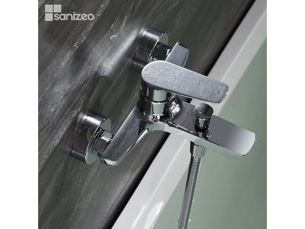 Ensemble Bain/Douche Anti-Calcaire Chrome BELGICA BDZ044-4