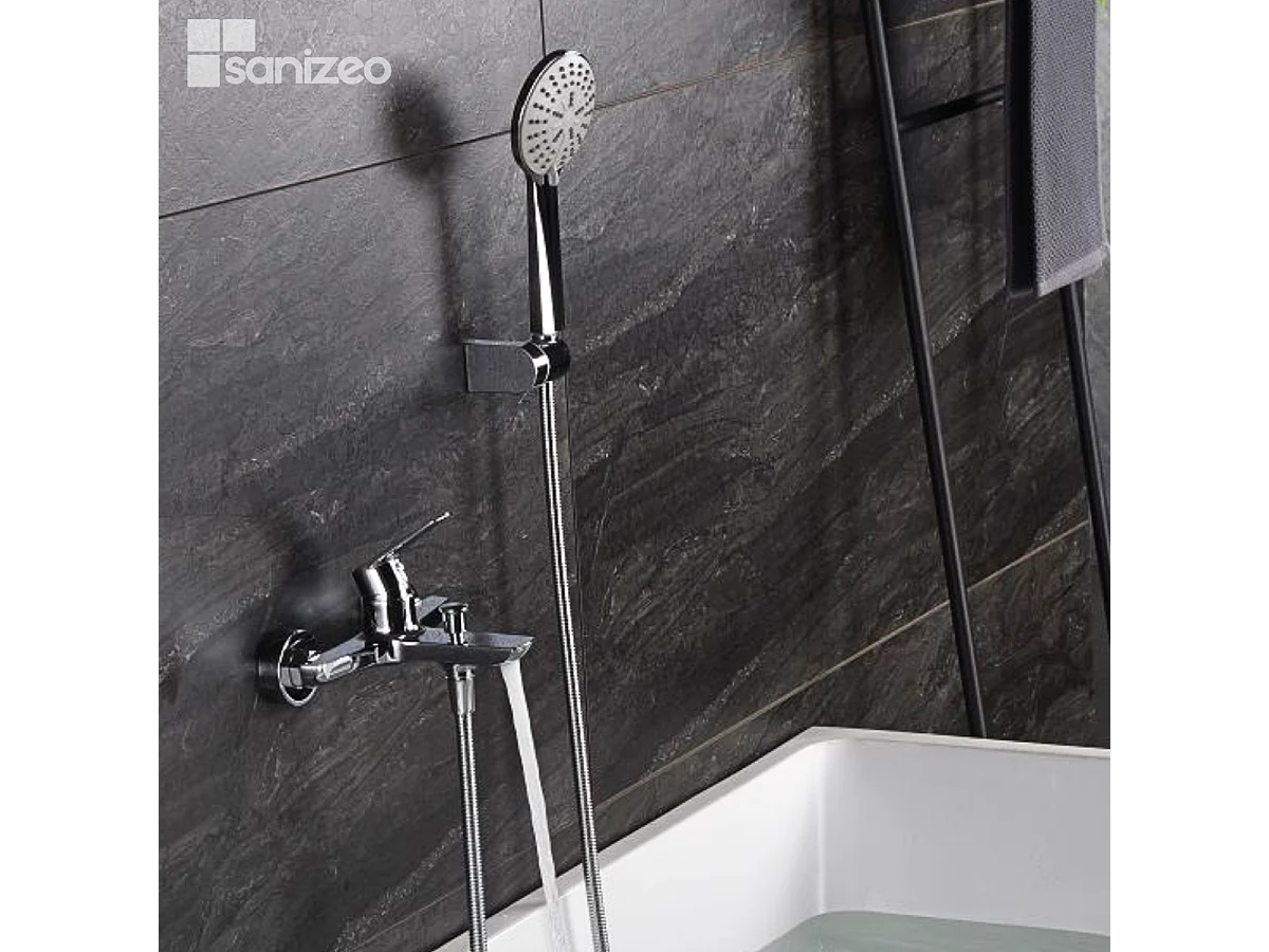Ensemble Bain/Douche Anti-Calcaire Chrome BELGICA BDZ044-4
