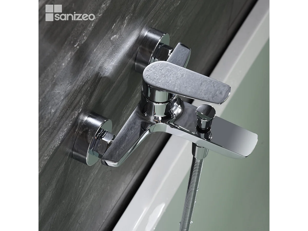 Ensemble Bain/Douche Anti-Calcaire Chrome BELGICA BDZ044-4