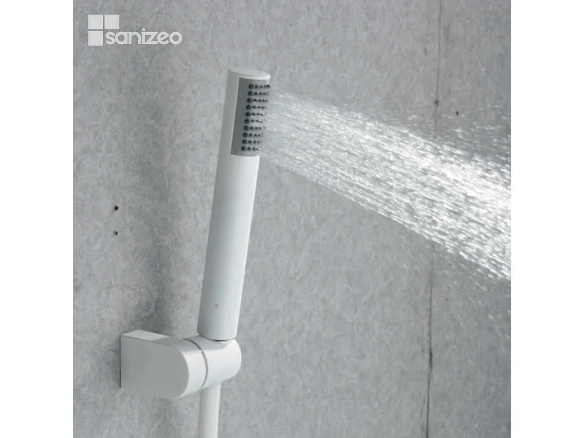 Ensemble Bain/Douche Anti-Calcaire Blanc Mat MILOS STICK BDYS045-4BL