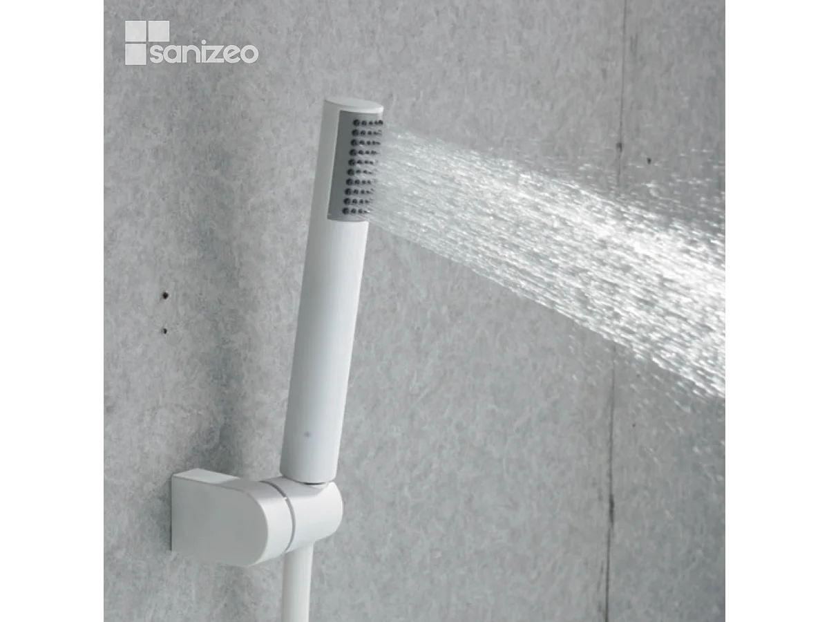 Ensemble Bain/Douche Anti-Calcaire Blanc Mat MILOS STICK BDYS045-4BL