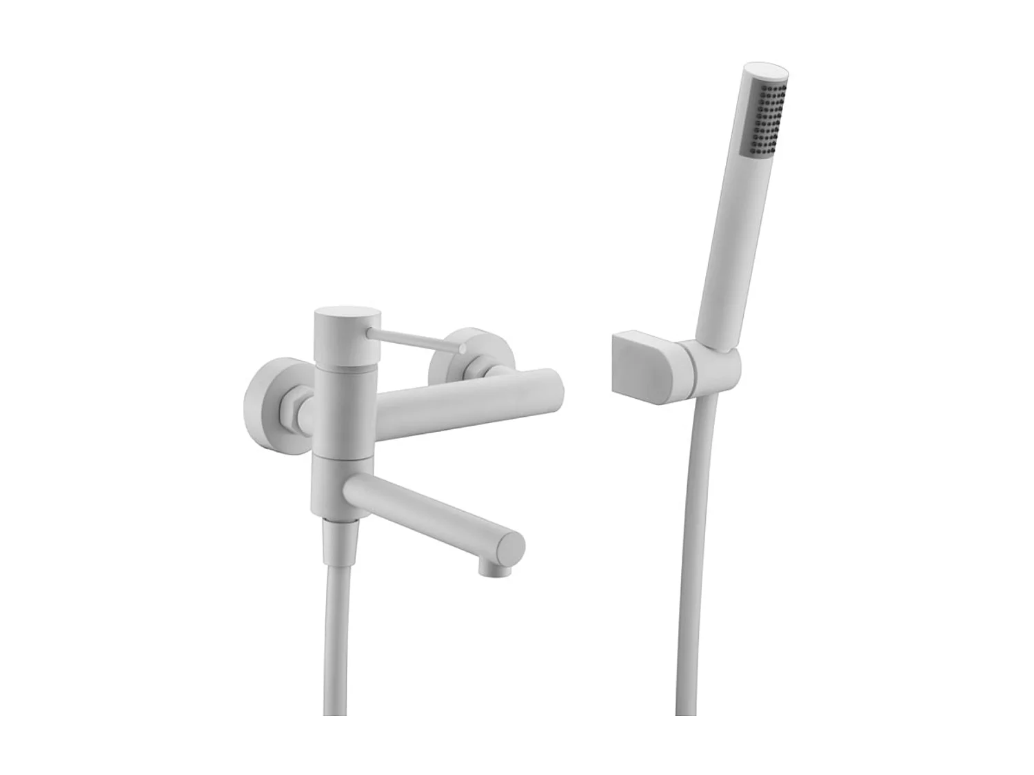 Ensemble Bain/Douche Anti-Calcaire Blanc Mat MILOS STICK BDYS045-4BL