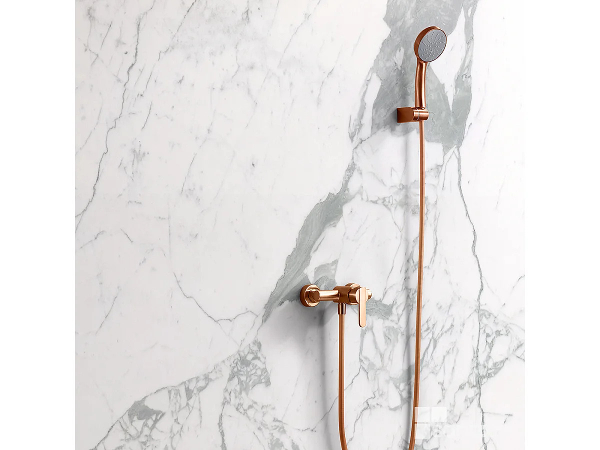 Ensemble Bain/Douche Anti-Calcaire Or Rose Cuivré ROMA BDR001-4ORC