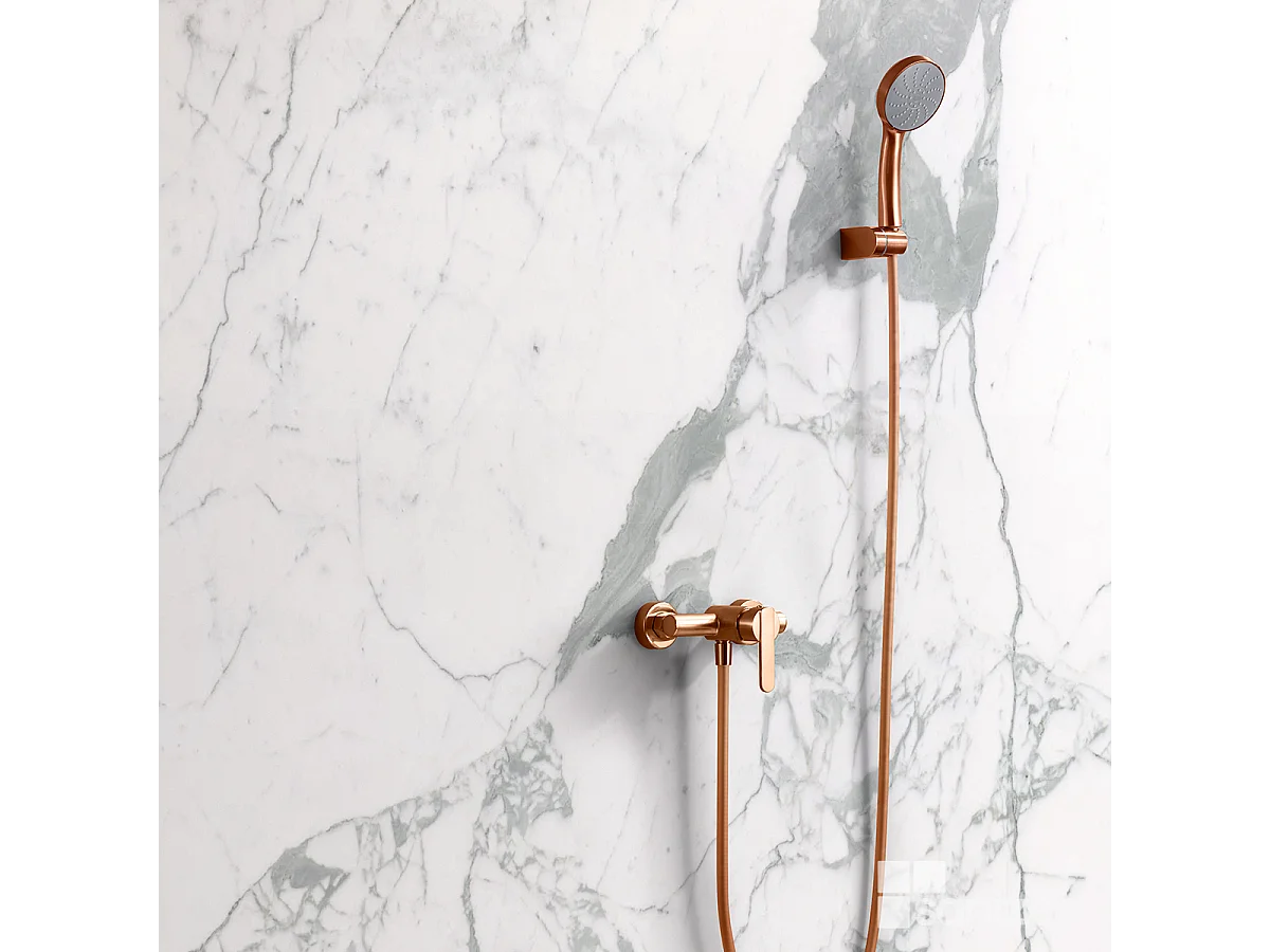 Ensemble Bain/Douche Anti-Calcaire Or Rose Cuivré ROMA BDR001-4ORC