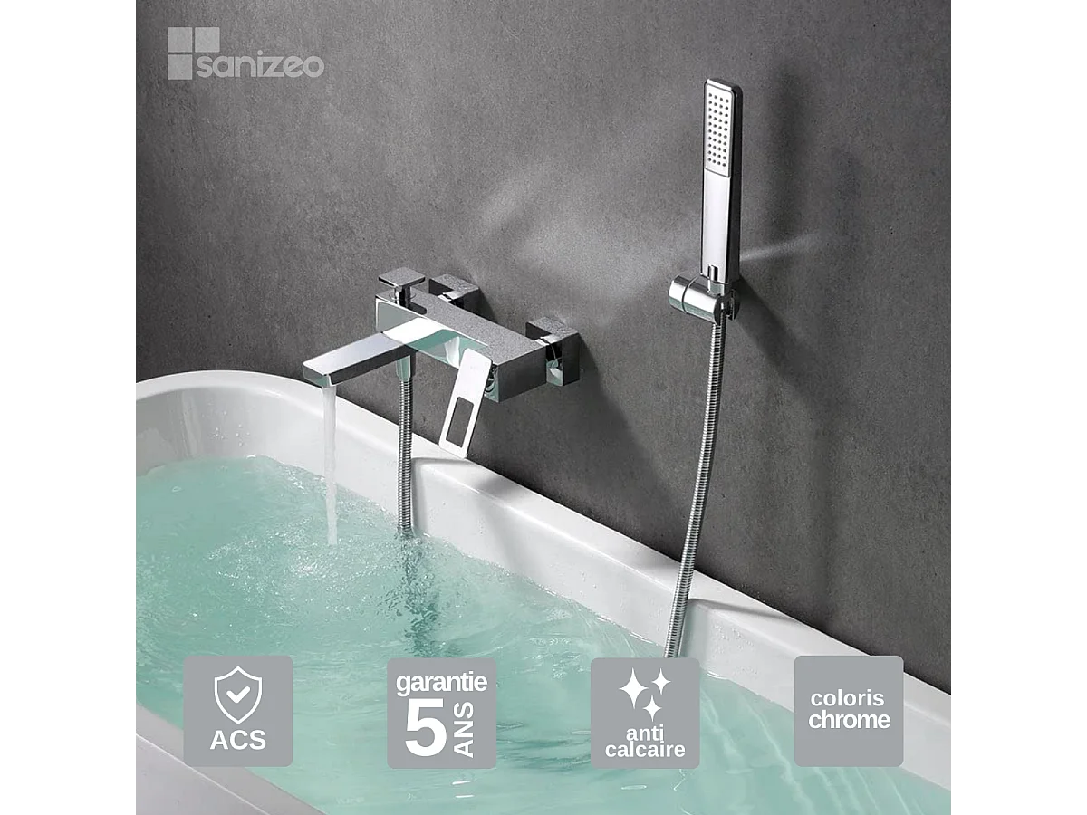 Ensemble Bain/Douche Anti-Calcaire Chrome SUECIA BDC032-7