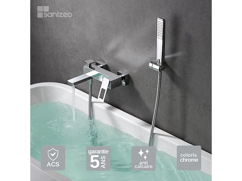 Ensemble Bain/Douche Anti-Calcaire Chrome SUECIA BDC032-7
