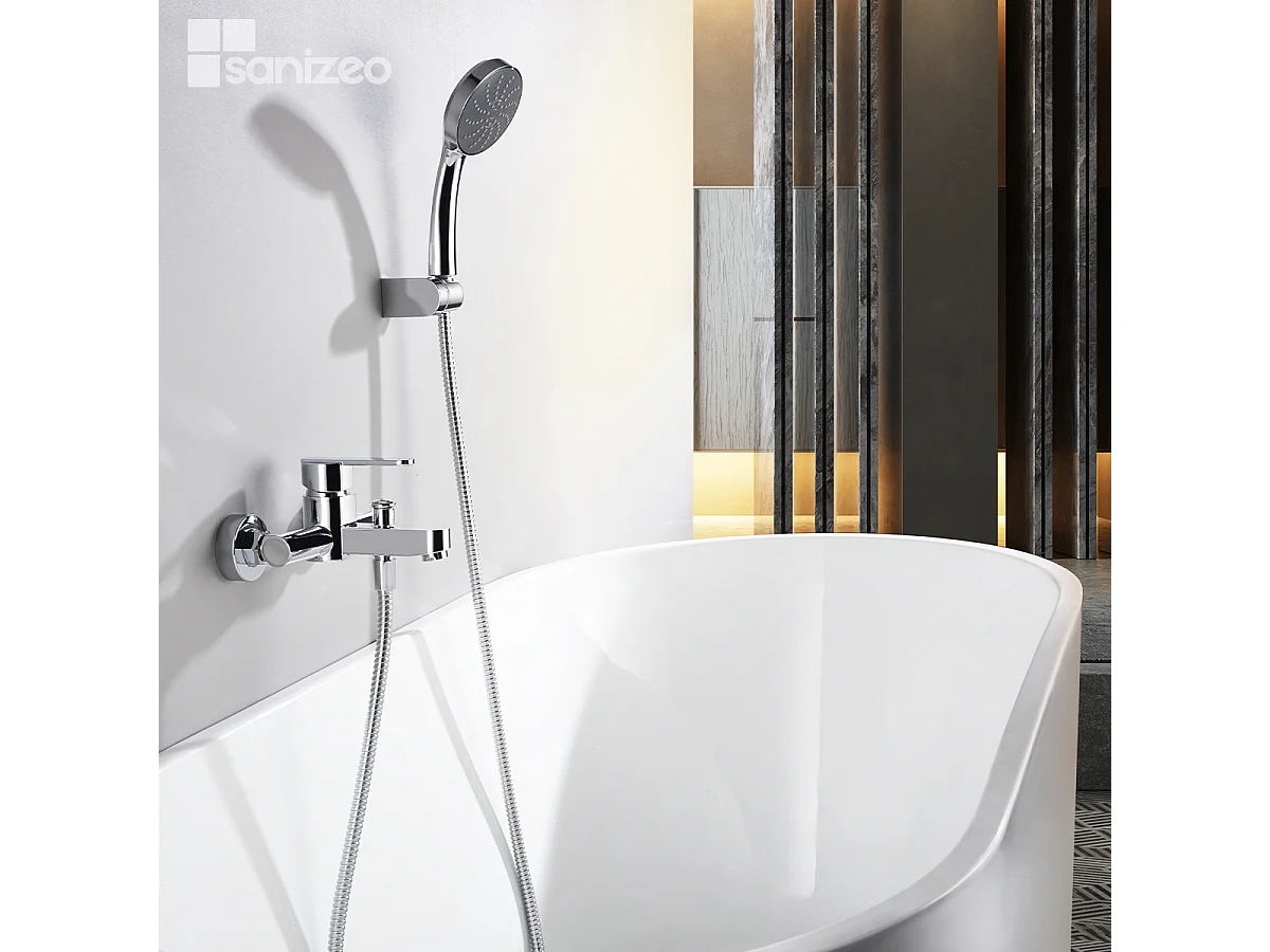 Ensemble Bain/Douche Anti-Calcaire Chrome ROMA BDR001-4