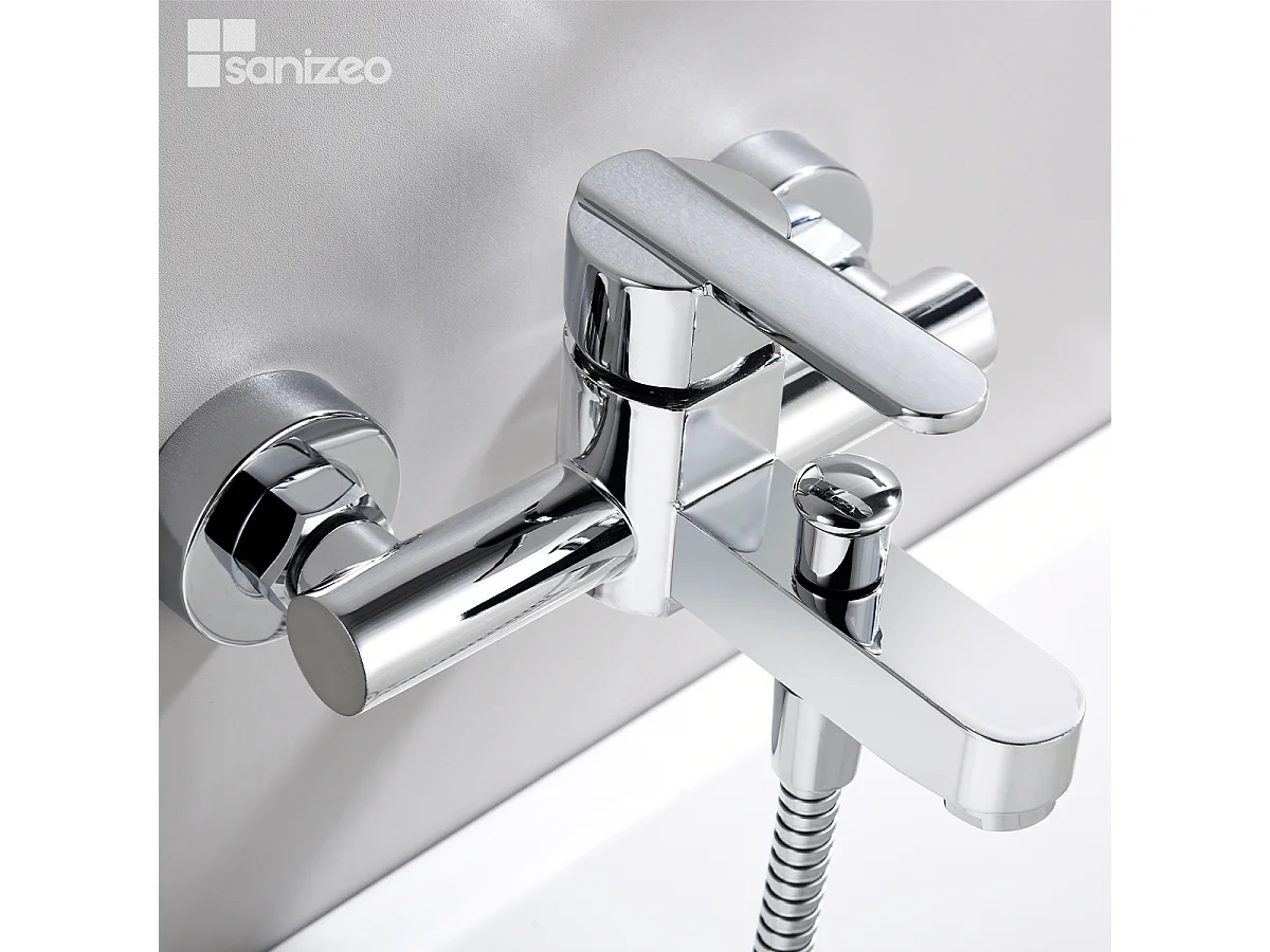 Ensemble Bain/Douche Anti-Calcaire Chrome ROMA BDR001-4