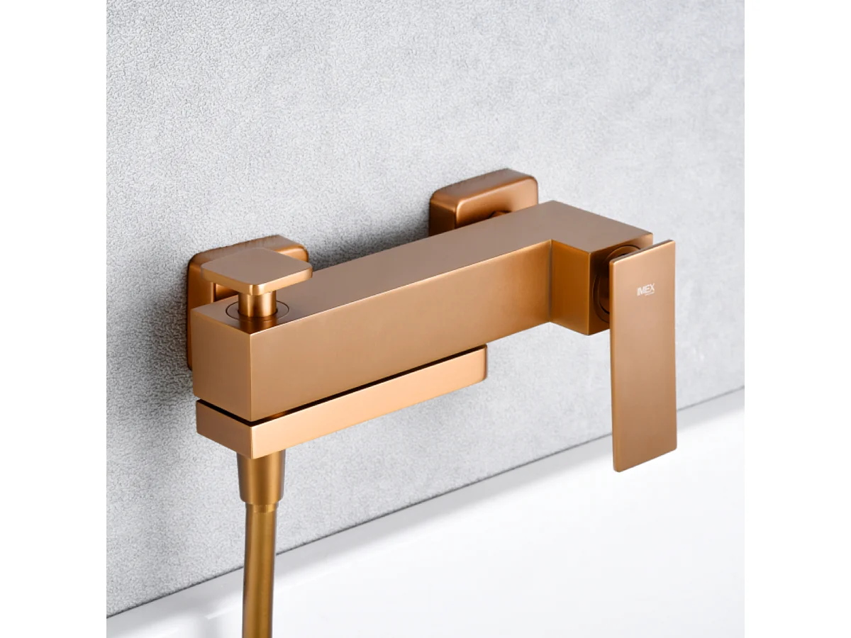 Ensemble Bain/Douche Anti-Calcaire Or Rose Cuivré PISA BDP048-4ORC