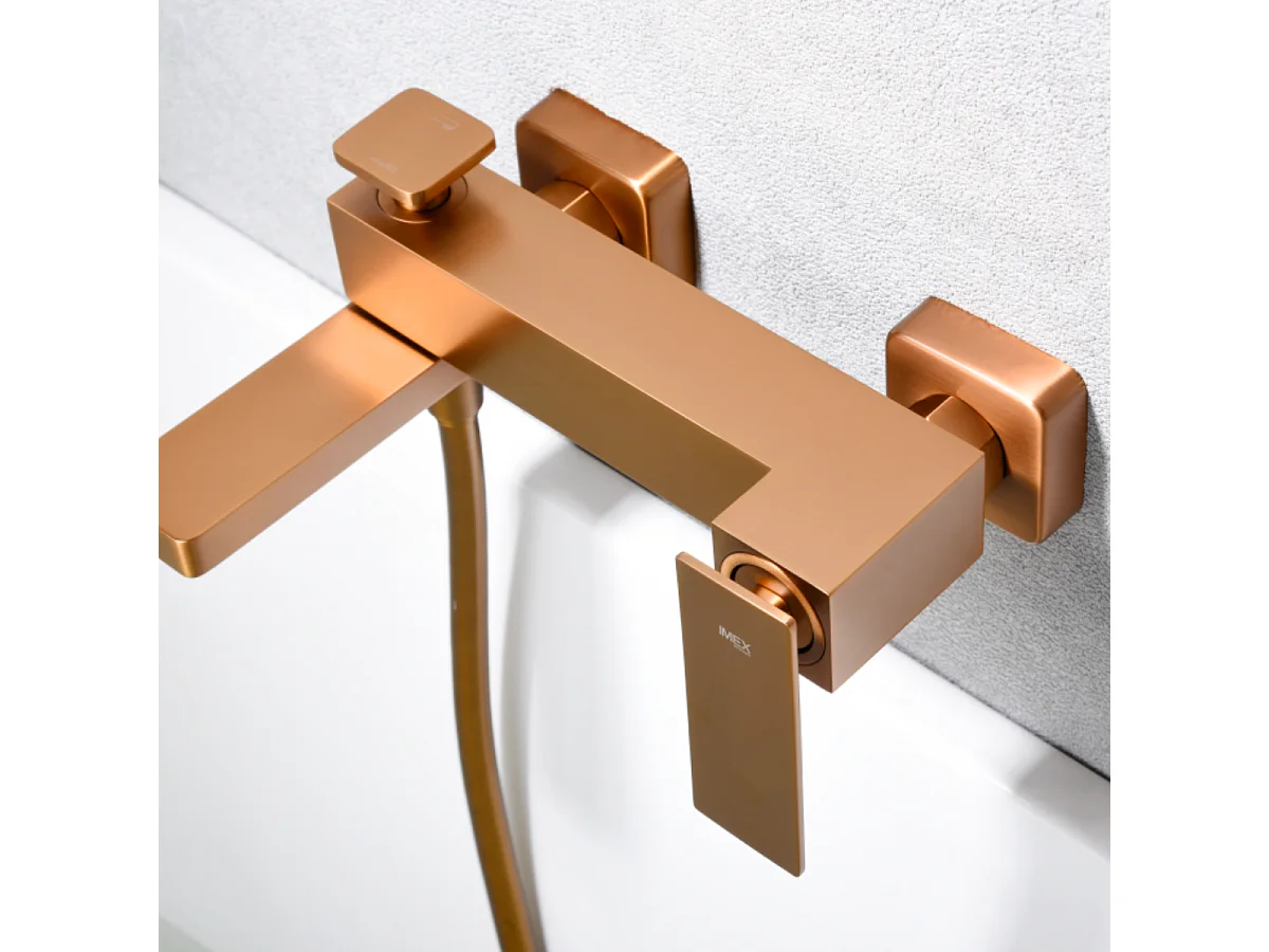 Ensemble Bain/Douche Anti-Calcaire Or Rose Cuivré PISA BDP048-4ORC