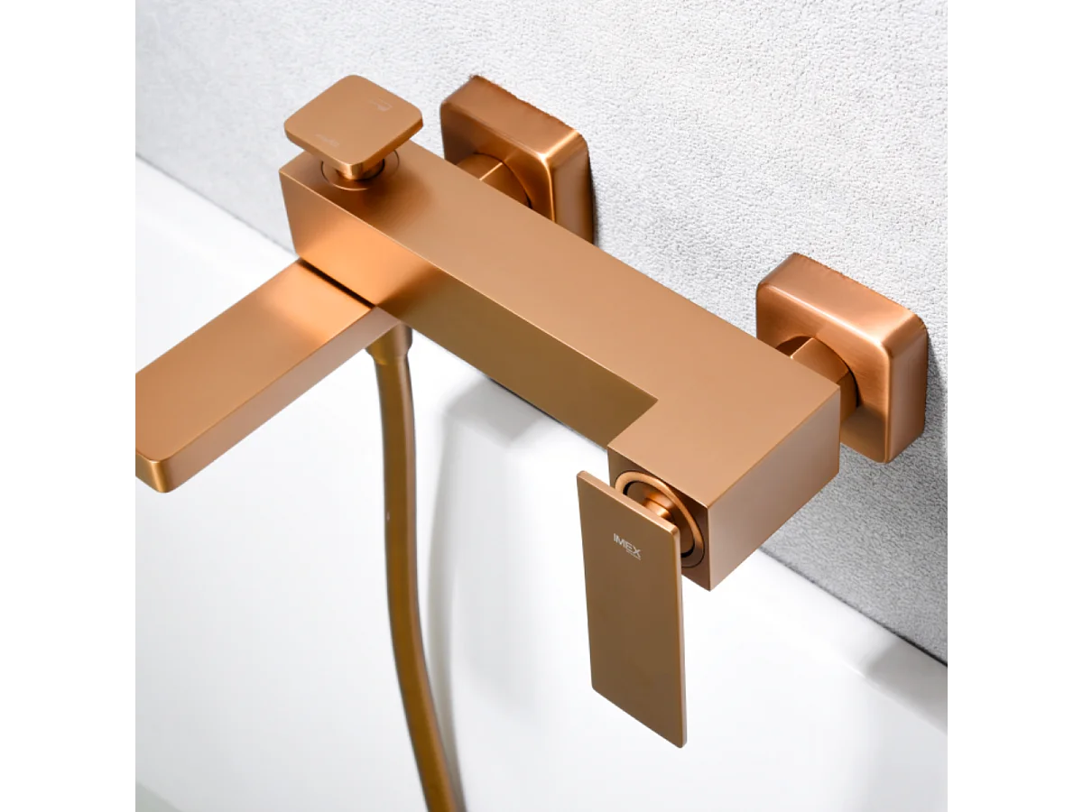 Ensemble Bain/Douche Anti-Calcaire Or Rose Cuivré PISA BDP048-4ORC