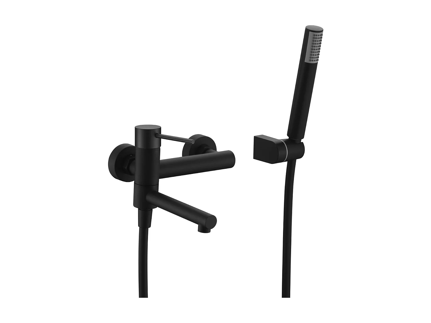 Ensemble Bain/Douche Anti-Calcaire Noir Mat MILOS STICK BDYS045-4NG