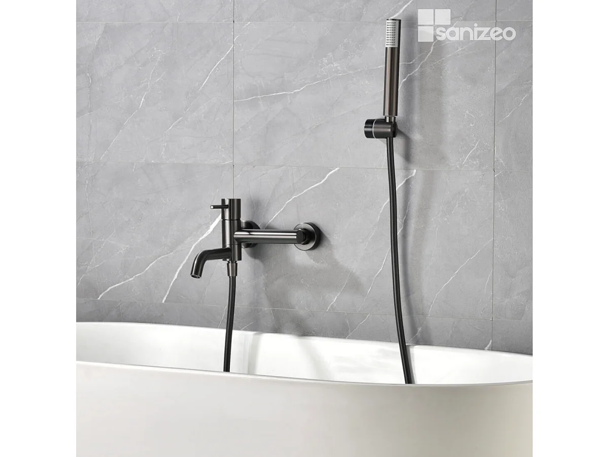 Ensemble Bain/Douche Anti-Calcaire Black Gun Métal MONZA BDM039-4BGM