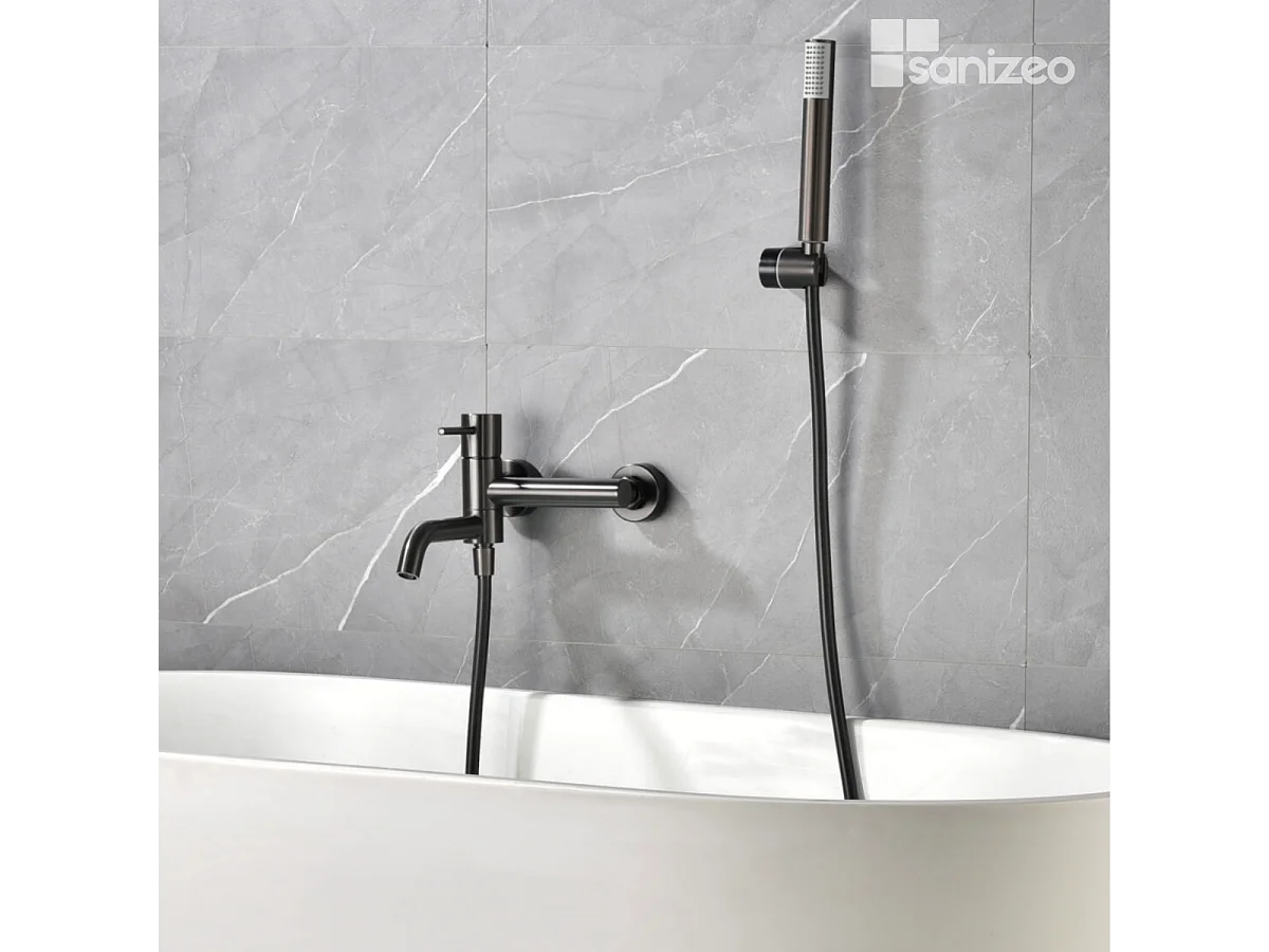 Ensemble Bain/Douche Anti-Calcaire Black Gun Métal MONZA BDM039-4BGM