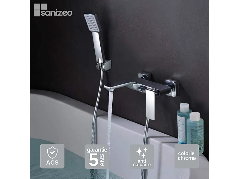 Ensemble Bain/Douche Anti-Calcaire Chrome FIYI BDF016-4