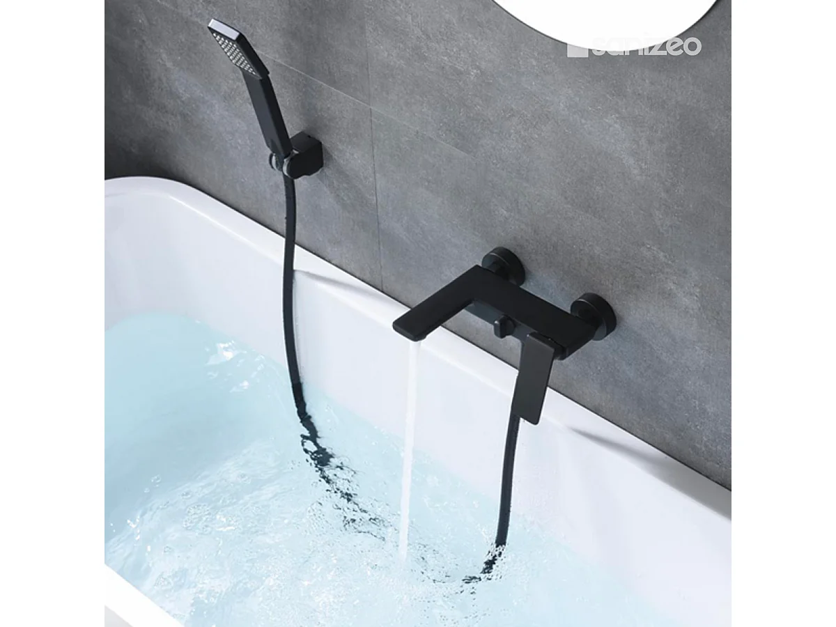 Ensemble Bain/Douche Anti-Calcaire Noir Mat FIYI BDF016-4NG