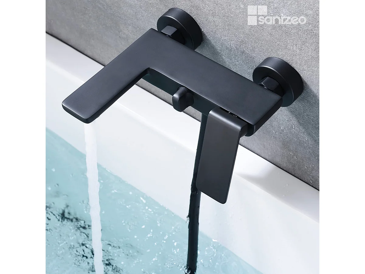 Ensemble Bain/Douche Anti-Calcaire Noir Mat FIYI BDF016-4NG