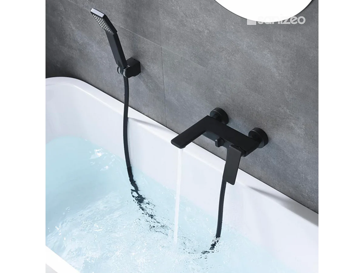 Ensemble Bain/Douche Anti-Calcaire Noir Mat FIYI BDF016-4NG