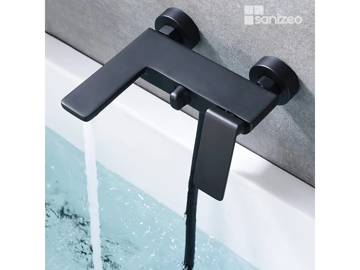 Ensemble Bain/Douche Anti-Calcaire Noir Mat FIYI BDF016-4NG