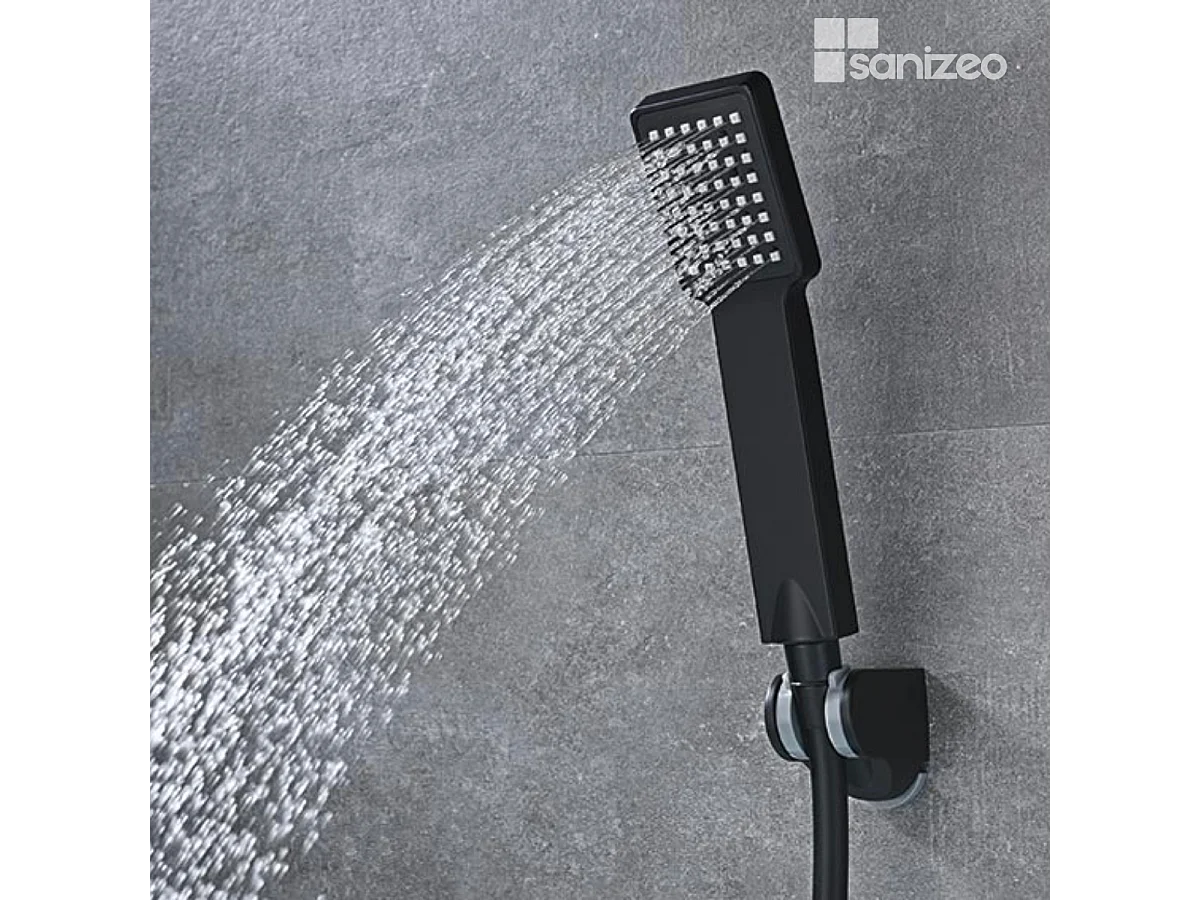 Ensemble Bain/Douche Anti-Calcaire Noir Mat FIYI BDF016-4NG