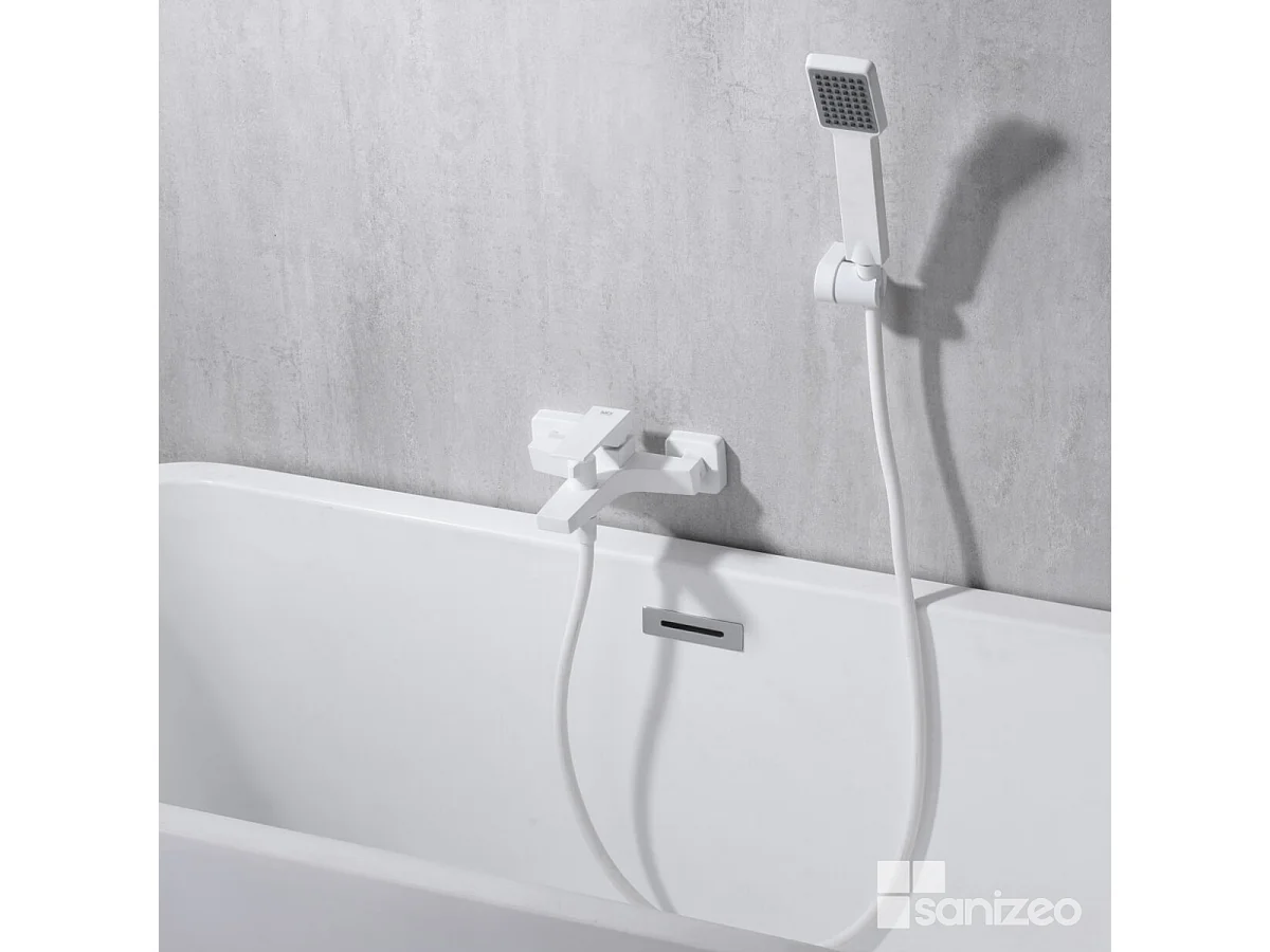 Ensemble Bain/Douche Anti-Calcaire Blanc Mat ART BDAR025-4BL