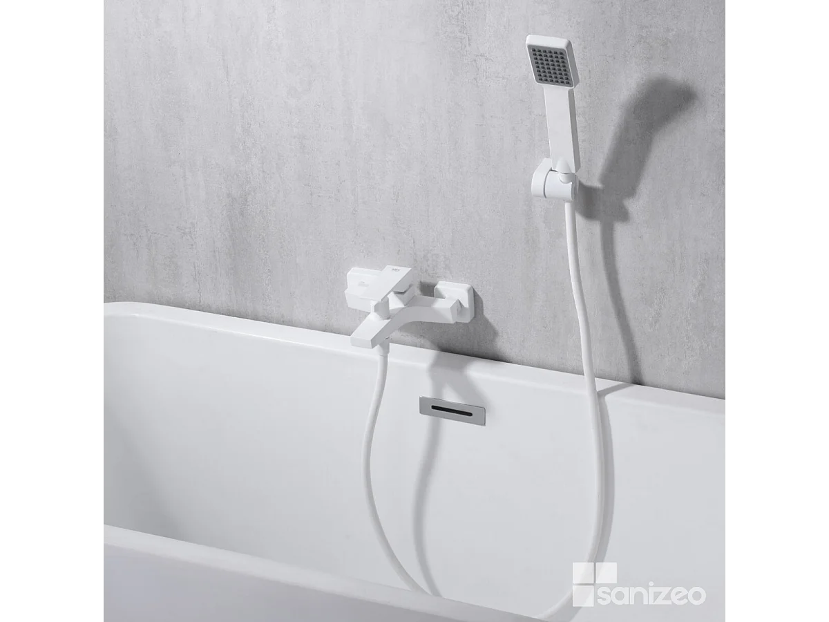 Ensemble Bain/Douche Anti-Calcaire Blanc Mat ART BDAR025-4BL
