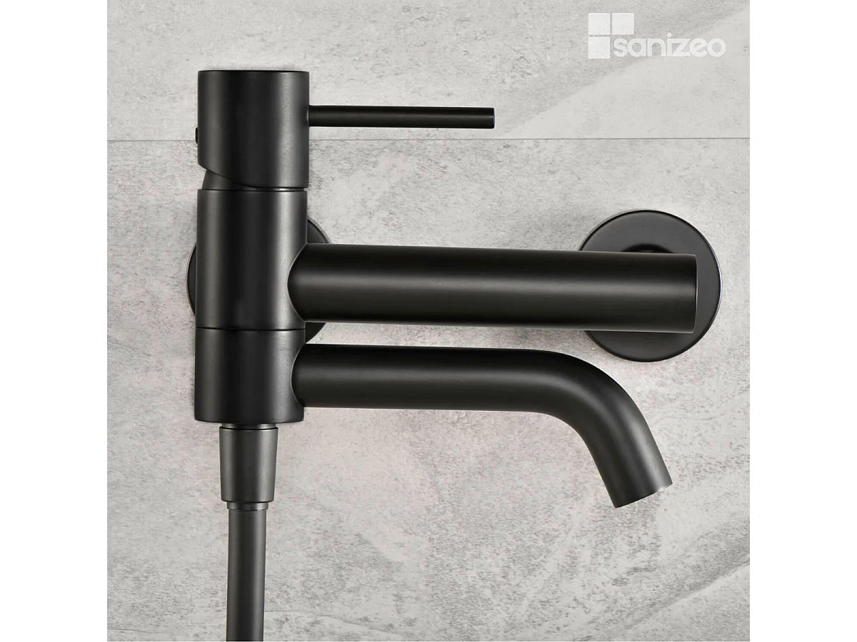 Ensemble Bain/Douche Anti-Calcaire Noir Mat MONZA BDM039-4NG