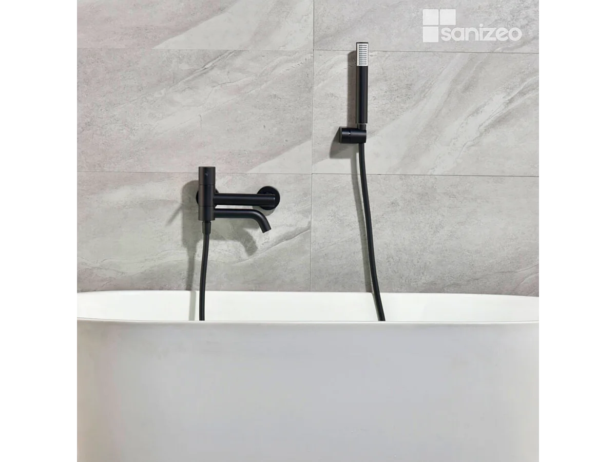 Ensemble Bain/Douche Anti-Calcaire Noir Mat MONZA BDM039-4NG