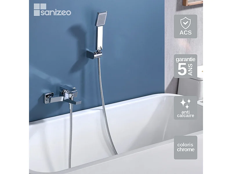 Ensemble Bain/Douche Anti-Calcaire Chrome ART BDAR025-4