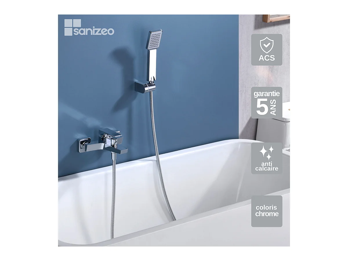 Ensemble Bain/Douche Anti-Calcaire Chrome ART BDAR025-4