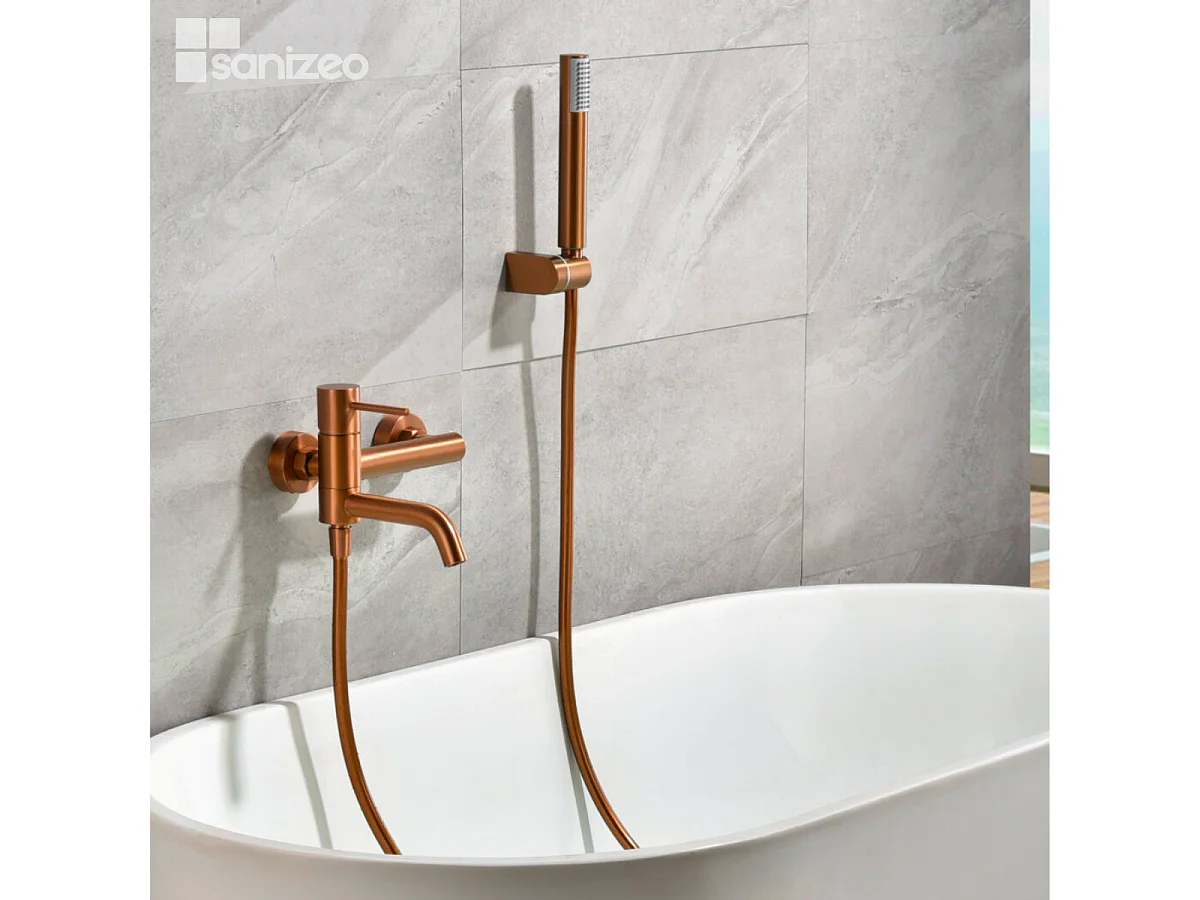 Ensemble Bain/Douche Anti-Calcaire Or Rose Cuivré MONZA BDM039-4ORC