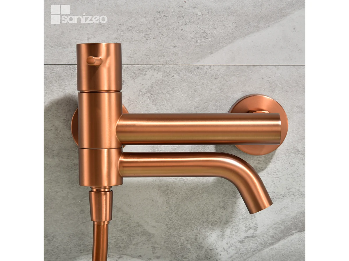 Ensemble Bain/Douche Anti-Calcaire Or Rose Cuivré MONZA BDM039-4ORC