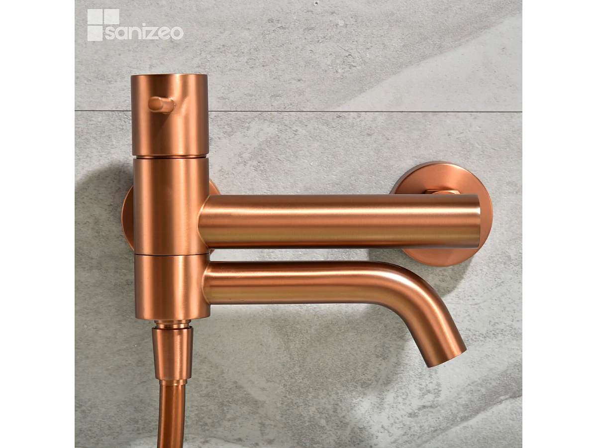 Ensemble Bain/Douche Anti-Calcaire Or Rose Cuivré MONZA BDM039-4ORC