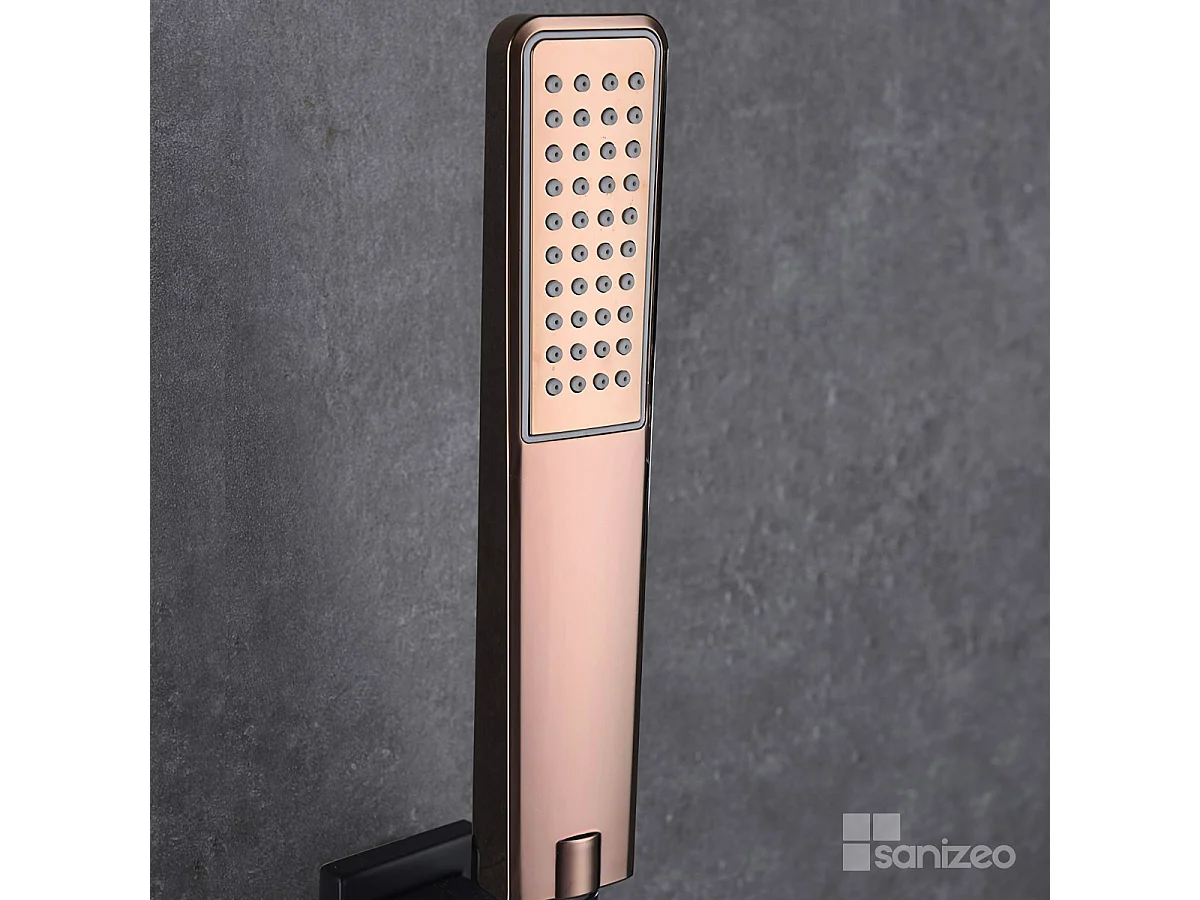 Ensemble Bain/Douche Noir Mat et Or Rose Cuivré SUECIA BDC032-7NOR