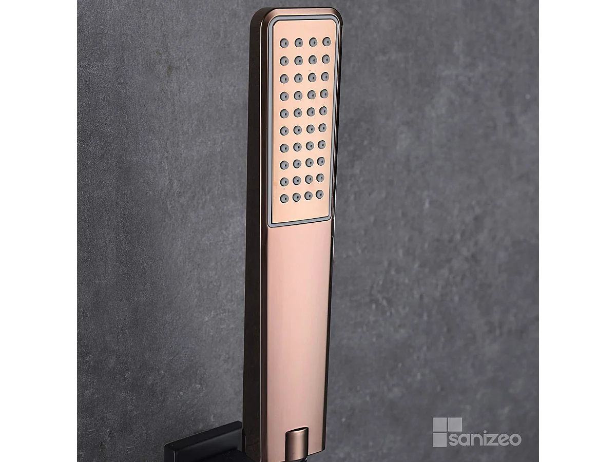 Ensemble Bain/Douche Noir Mat et Or Rose Cuivré SUECIA BDC032-7NOR