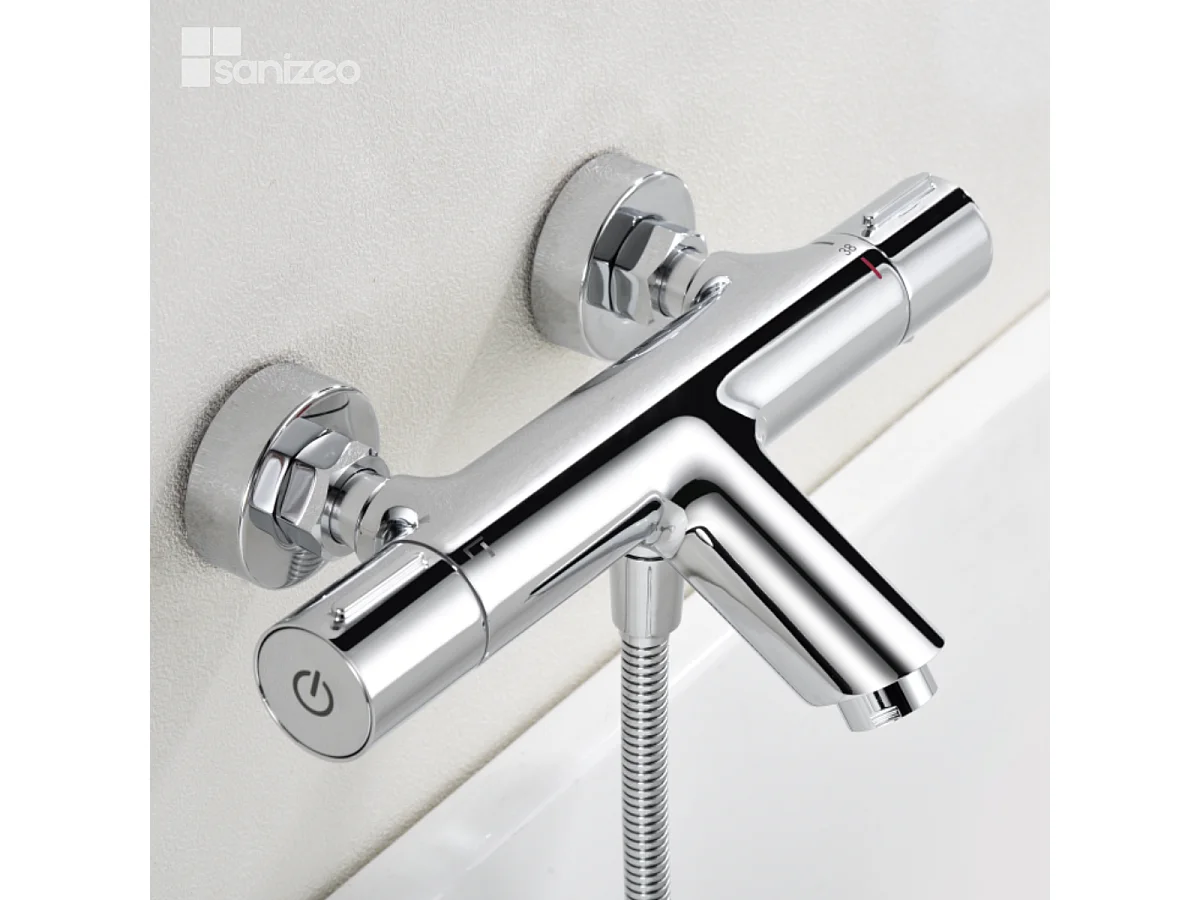 Ensemble Bain/Douche Thermostatique Économie d'Eau Chrome ECO-KENT BTK017-4ECO